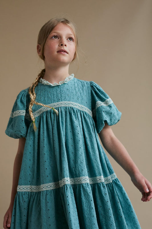THE MIDDLE DAUGHTER TIER-RY EYED DRESS   Broderie Anglaise - Rain