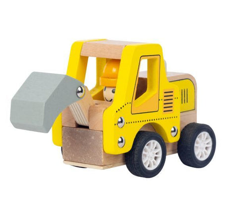 Wooden Pullback Digger in a box