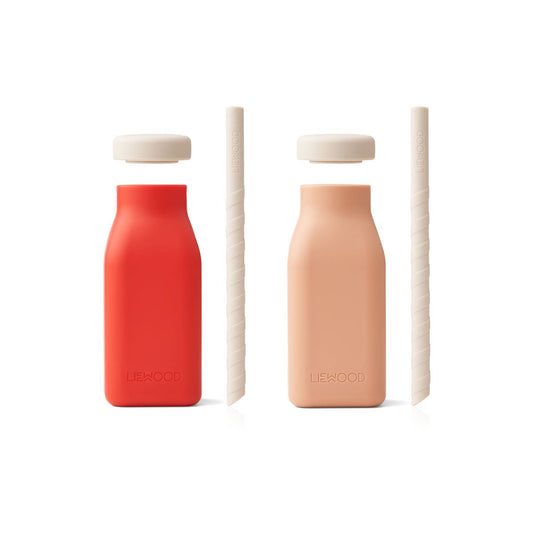 Liewood  ERIKA MILKSHAKE BOTTLE 2-PACK  APPLE RED/TUSCANY ROSE MIX