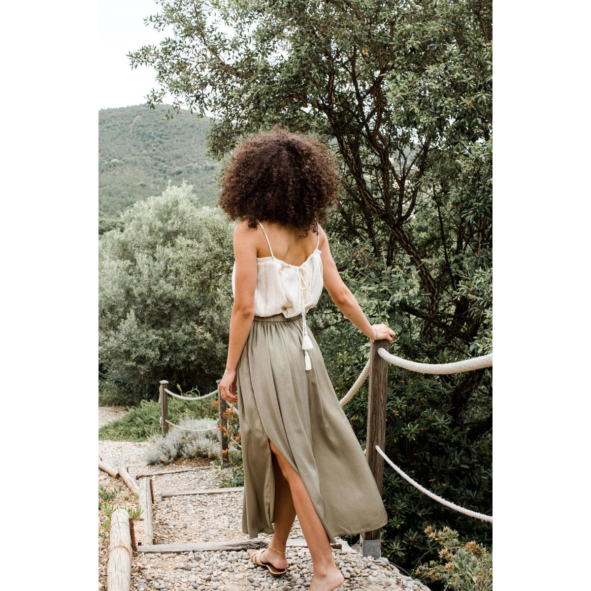 LOUISE MISHA WOMEN Top Cary White & Gold Stripes