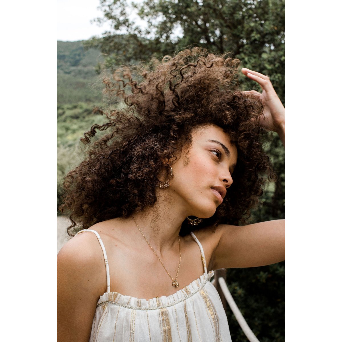 LOUISE MISHA WOMEN Top Cary White & Gold Stripes