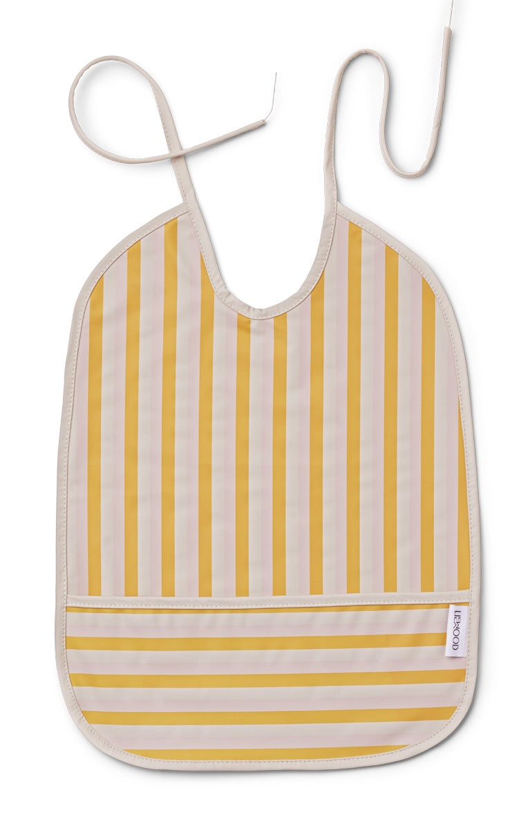 Liewood Lai bib Stripe: Peach/sandy/yellow mellow